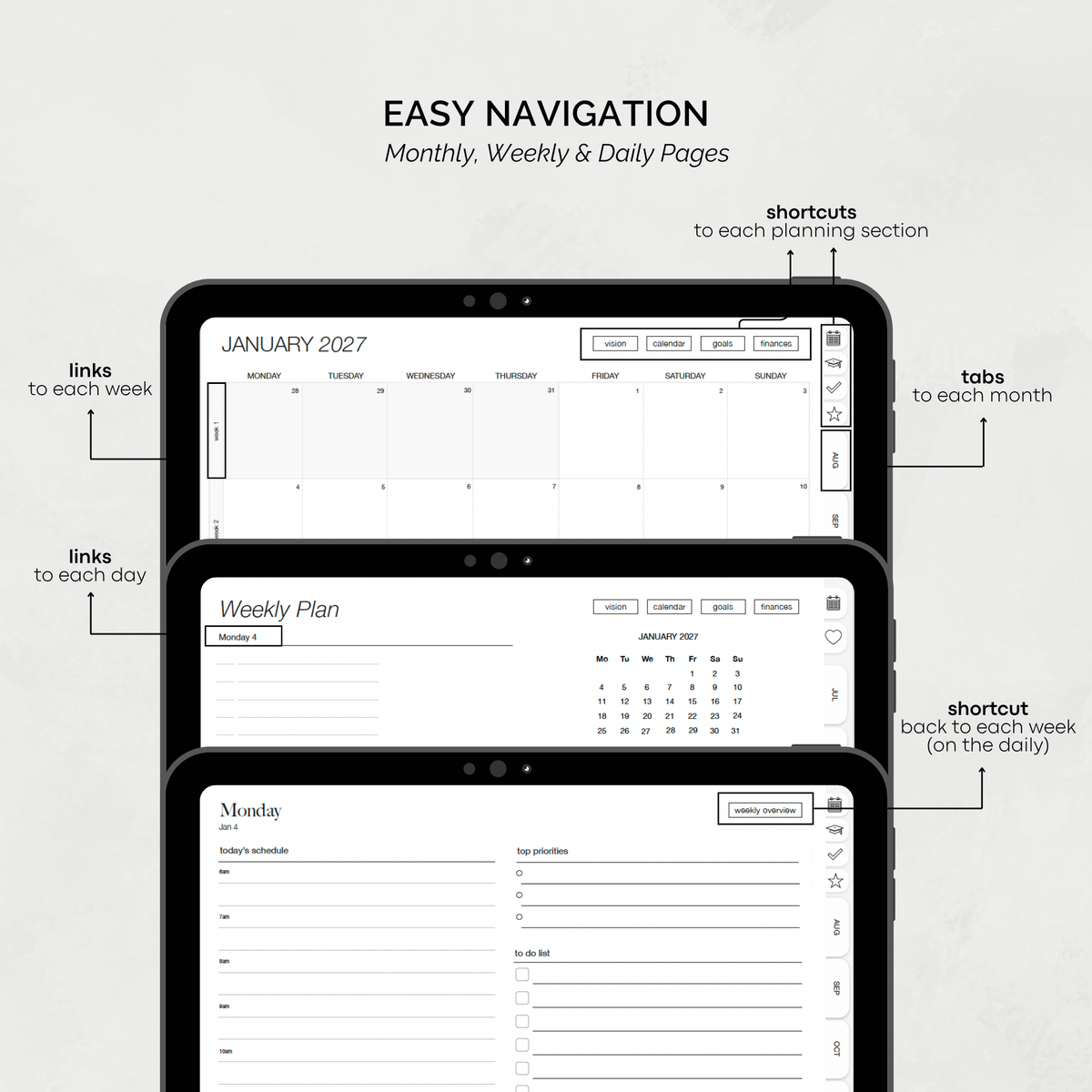 BUNDLE | 2026-2027 iPad Academic Planner + Desktop Wallpaper Organizer