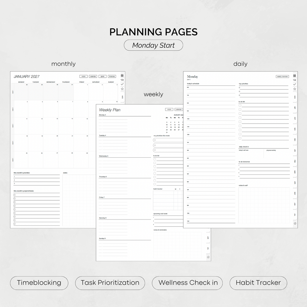 BUNDLE | 2026-2027 iPad Academic Planner + Desktop Wallpaper Organizer