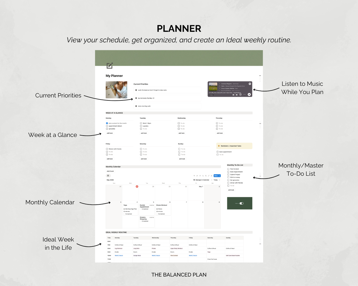 Wellness Notion Planner