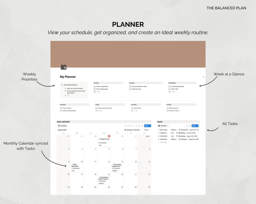 Notion Student Planner