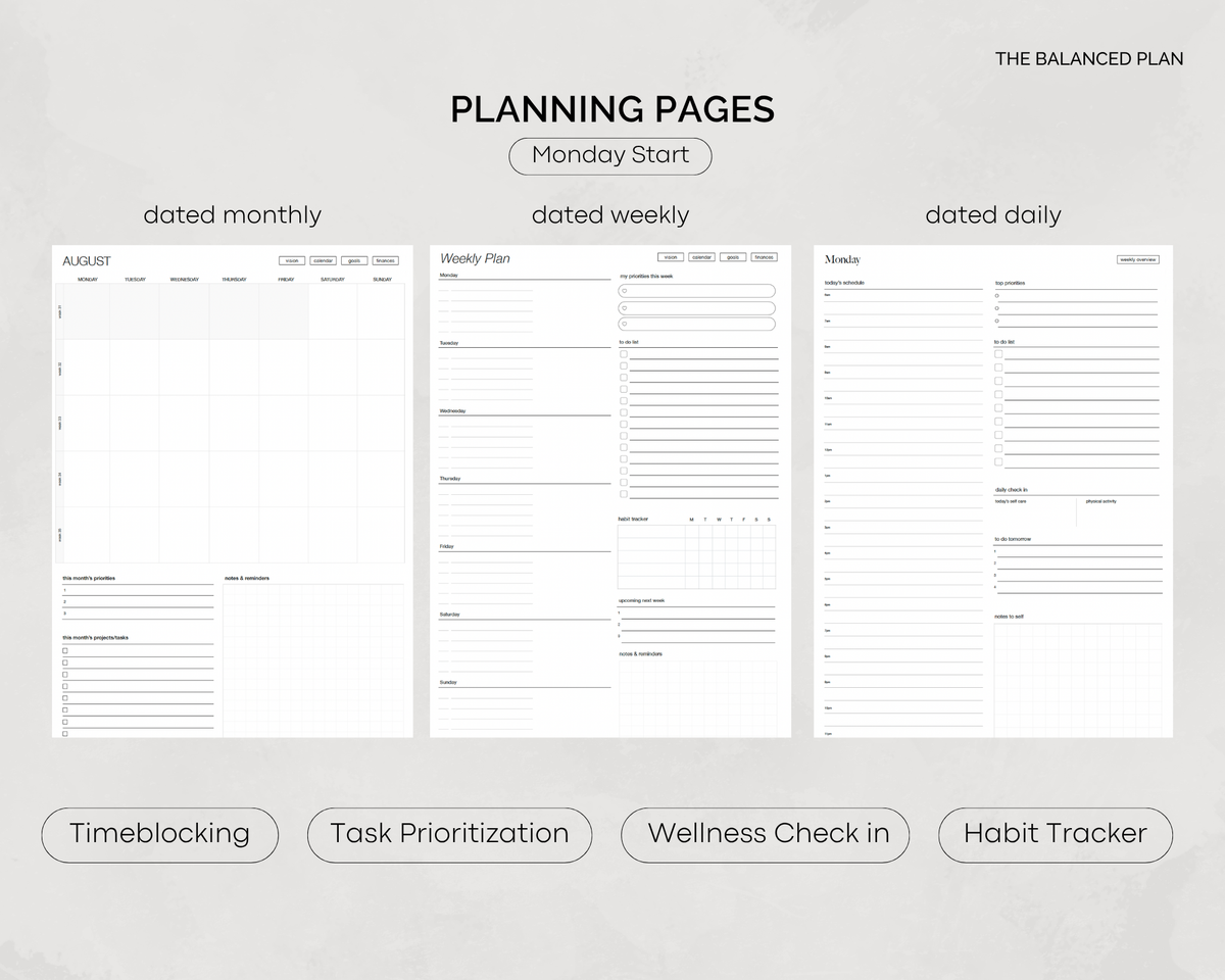 Undated Academic Planner
