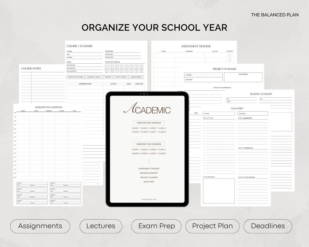 Undated Academic Planner