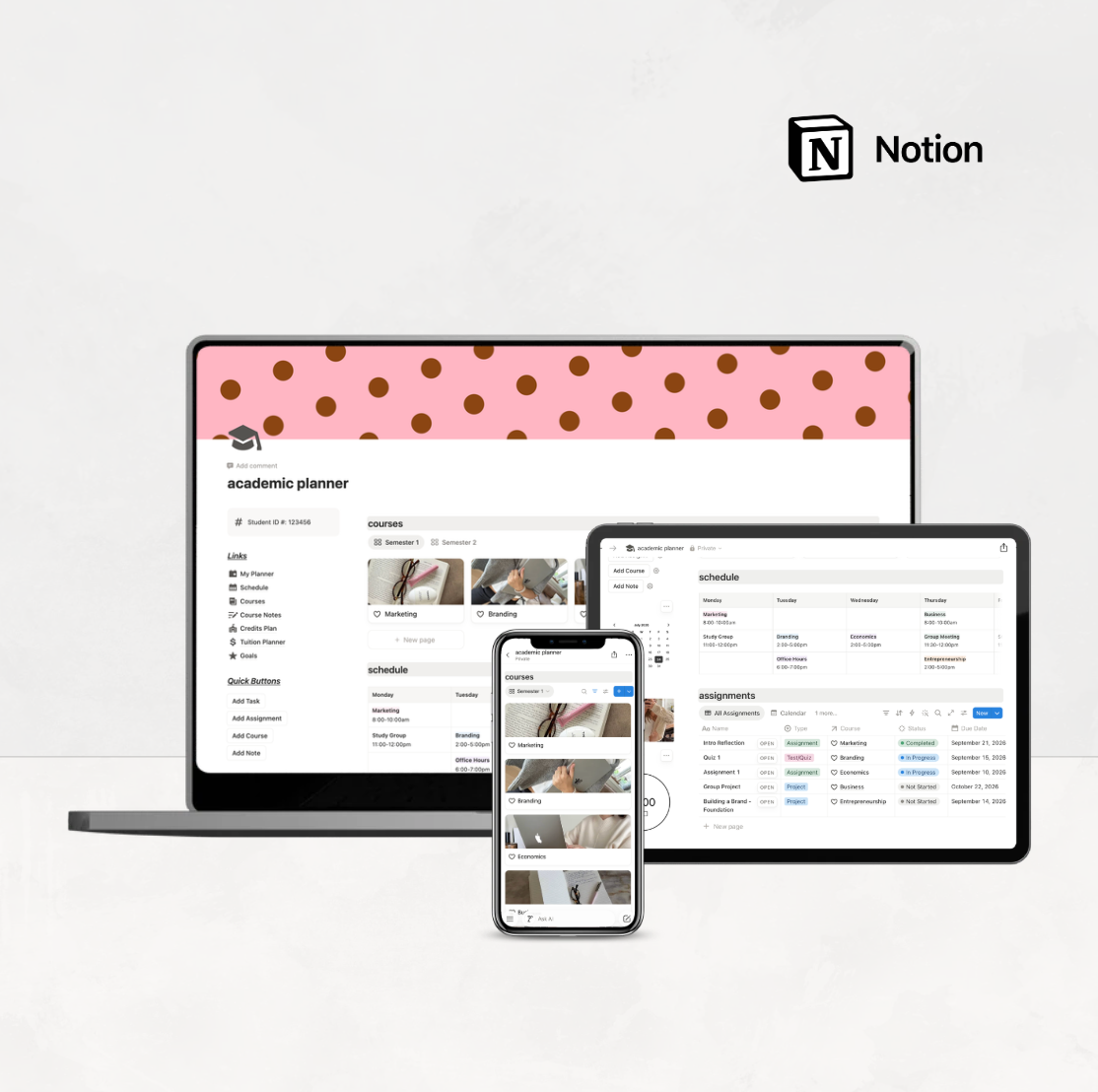 Notion Student Planner
