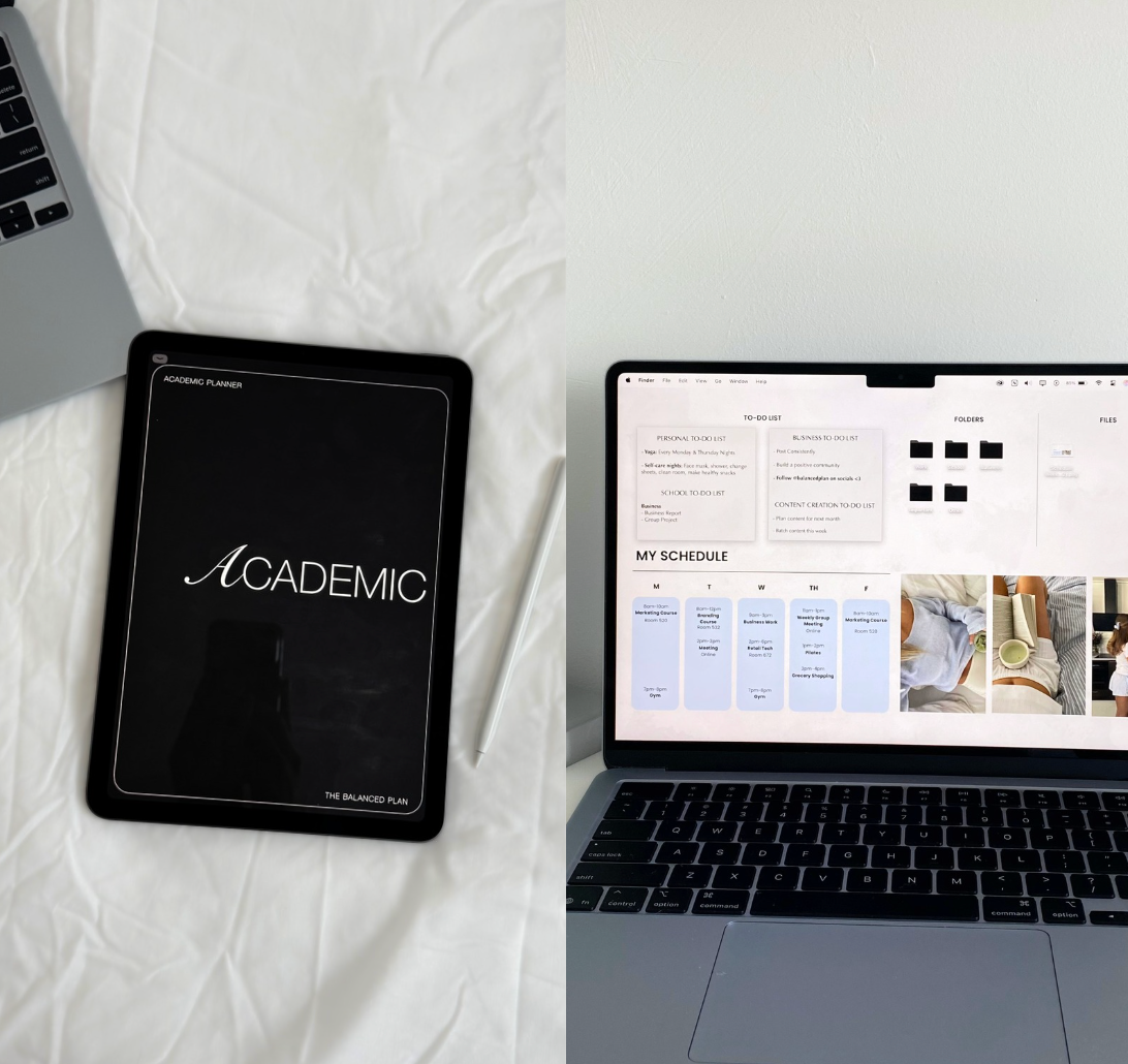 BUNDLE | Undated iPad Academic Planner + Desktop Wallpaper Organizer
